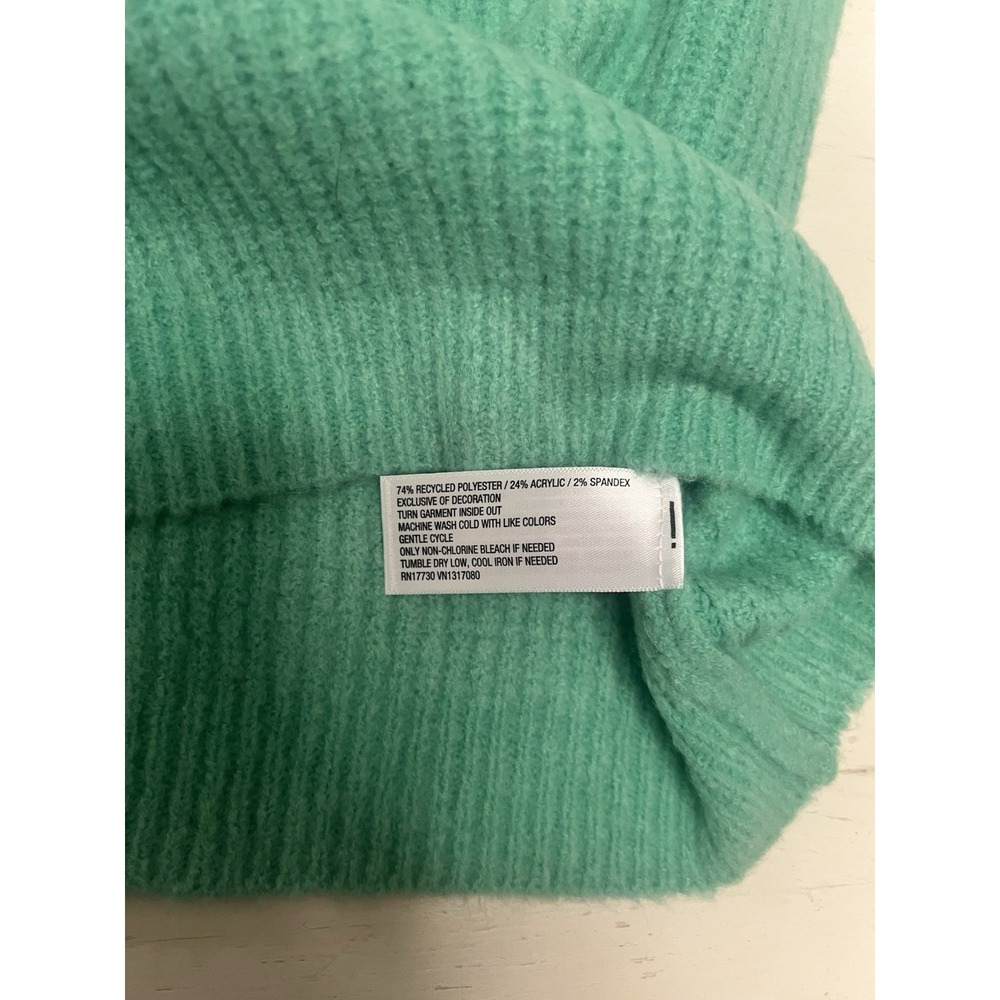 A New Day Womens Mint Green Ribbed Cherry Embroidered Crewneck Sweater Small NEW - Picture 5 of 6